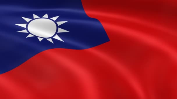 Taiwanese flag in the wind. — Stock Video