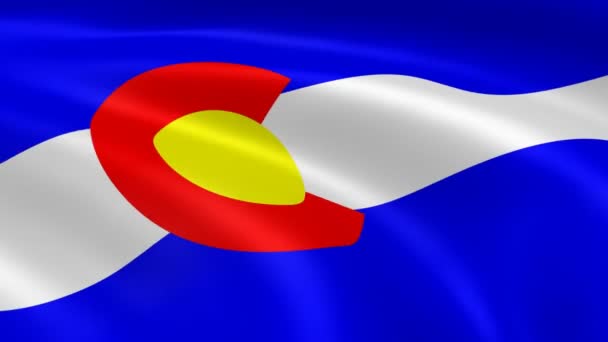 Coloradan vlag in de wind. — Stockvideo