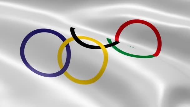 Olympische Flagge — Stockvideo