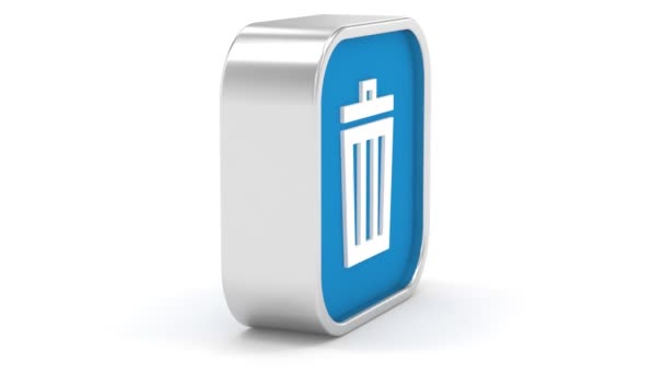 Dark Blue Trash Bin Sign — Wideo stockowe