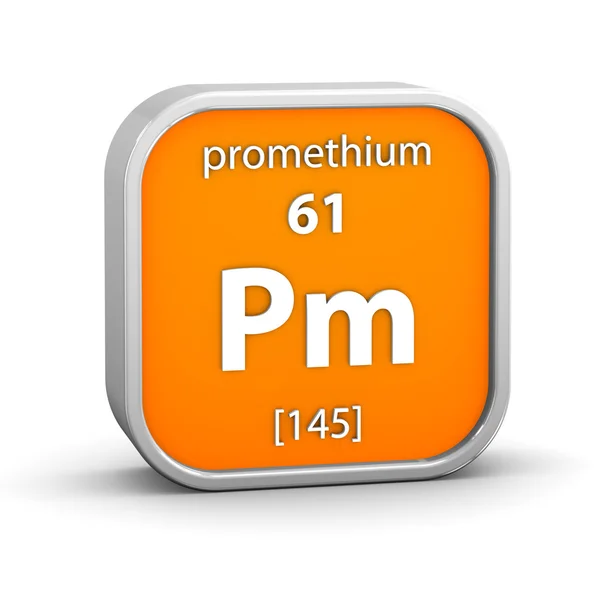 Materiał znak: promethium • prométhium — Zdjęcie stockowe