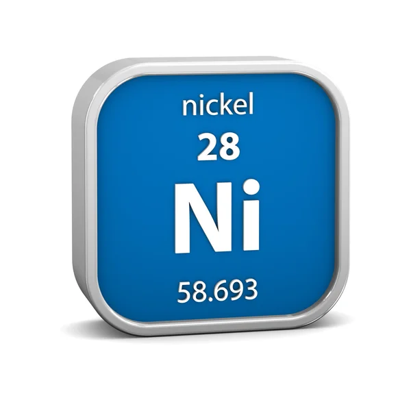 Nickel-Werkstoffschild — Stockfoto