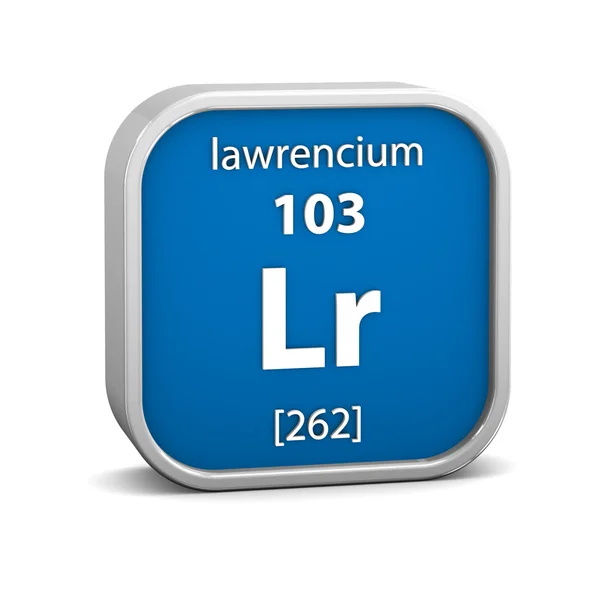 Sinal material lawrencium — Fotografia de Stock