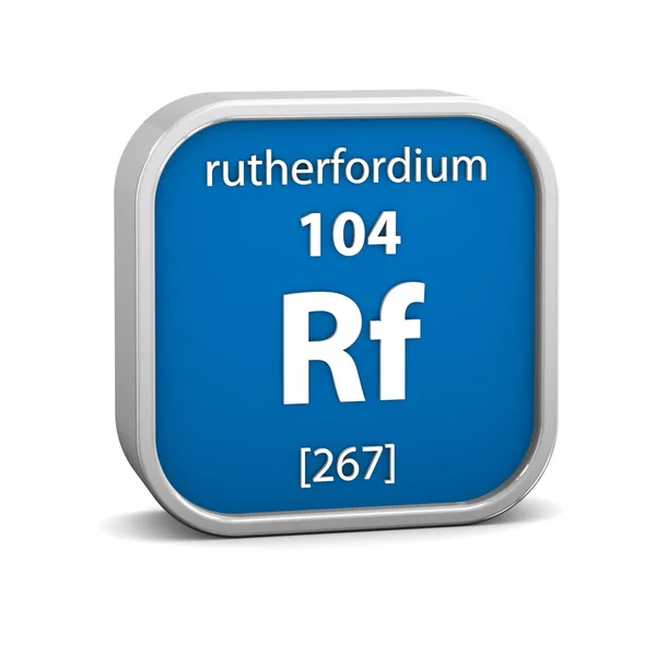 Sinal material rutherfordium — Fotografia de Stock