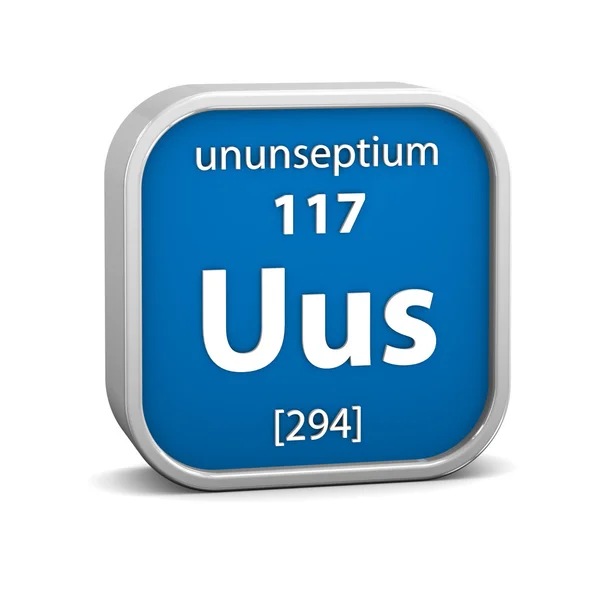 Ununseptium materiële teken — Stockfoto