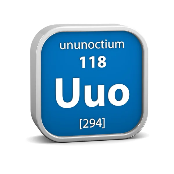 Semn material Ununoctium — Fotografie, imagine de stoc
