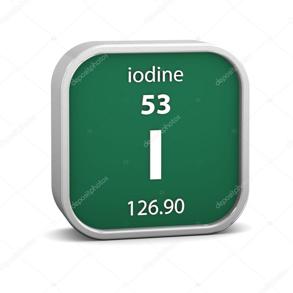 Iodine material sign