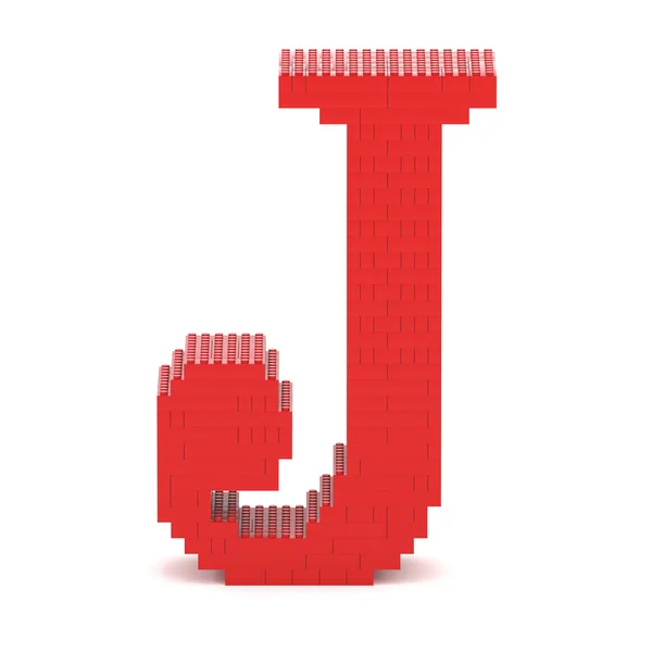 Písmeno j, postavené z cihel hračky — Stock fotografie