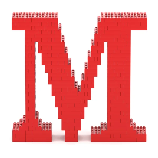 Letra M construida con ladrillos de juguete — Foto de Stock