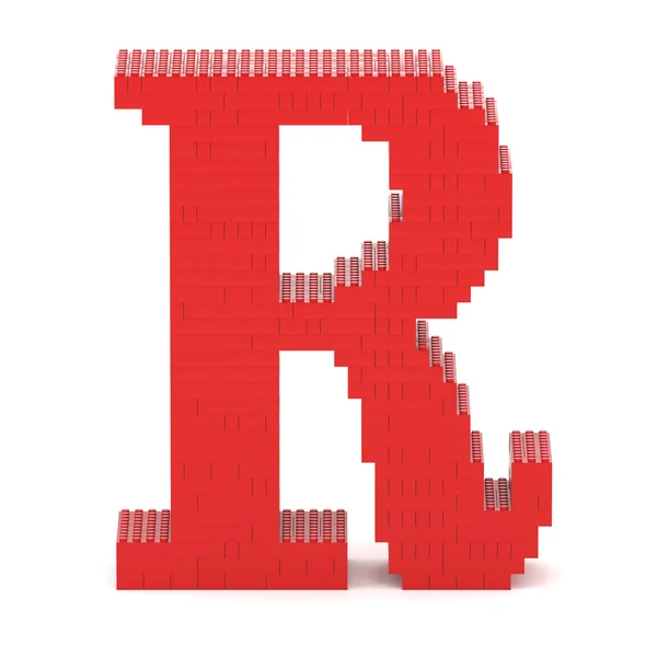 Letter R built from toy bricks — Stock Photo, Image
