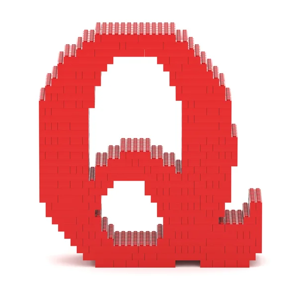 Letter Q built from toy bricks — Stock Photo, Image