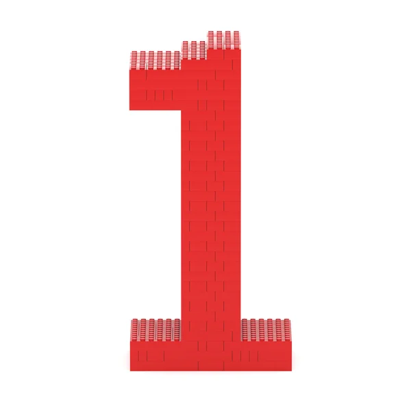 Number1 built from toy bricks — Stock Photo, Image