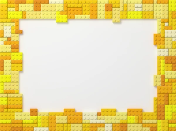 Toy Bricks Picture Frame - Yellow — Stock Photo, Image