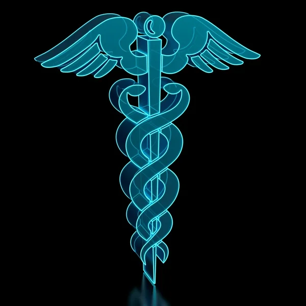 Caduceus Glow Sign — Stock Photo, Image