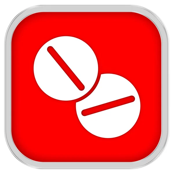 Fehér tabletták jele — Stock Fotó