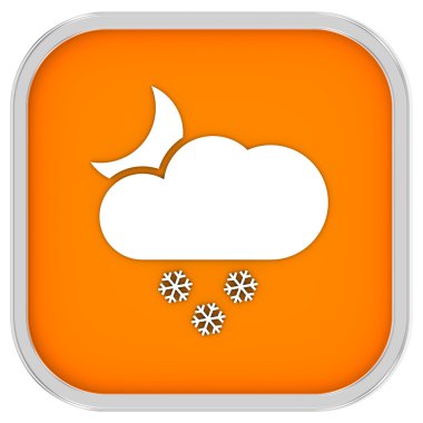 Çoğunlukla bulutlu için küçük bir miktar kar gece işareti ile