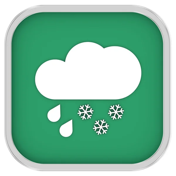 Mainly cloudy with considerable amount of rain and snow sign — Stock Photo, Image