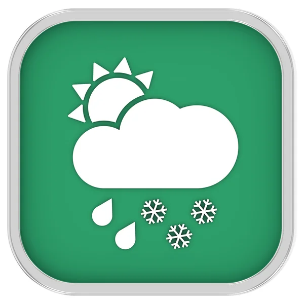 Mainly cloudy with considerable amount of rain and snow sign — Stock Photo, Image