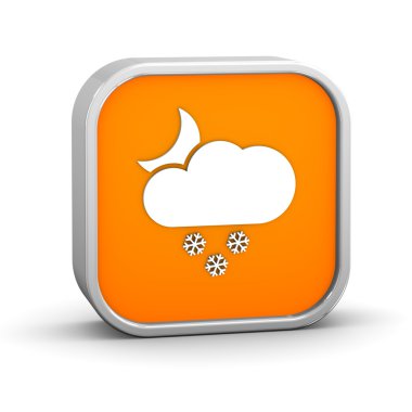 Çoğunlukla bulutlu için küçük bir miktar kar gece işareti ile