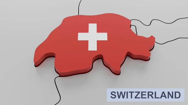 Suiza Mapa Ilustración Imagen Representación Parte Una Serie —  Fotos de Stock