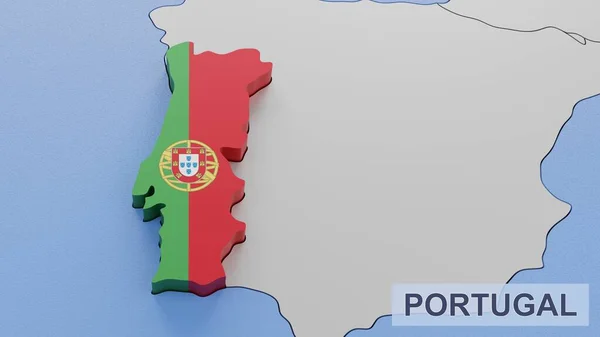 Portugal Mapa Ilustración Imagen Representación Parte Una Serie —  Fotos de Stock