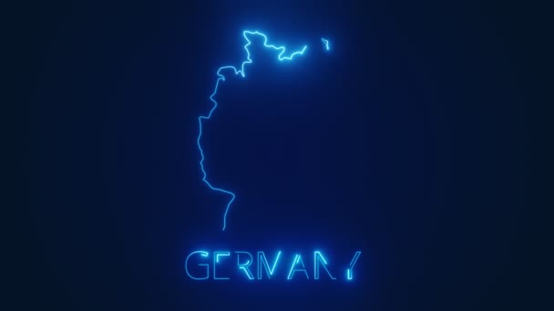 Alemania Mapa Brillo Ilustración Representación Vídeo Parte Una Serie — Vídeos de Stock