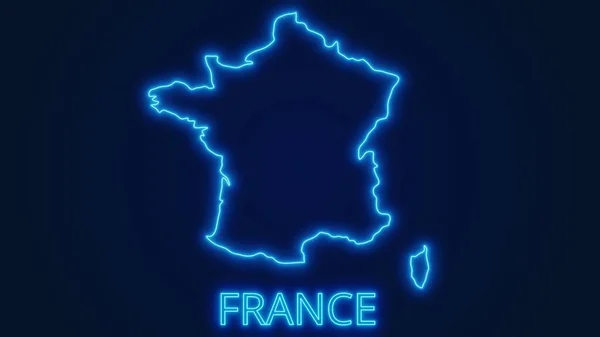 France Glow Map Illustration Rendering Image Part Series — Stock Photo, Image