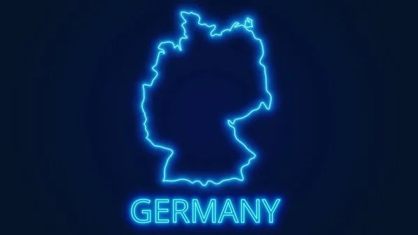 Germany Glow Map Illustration Rendering Image Part Series Stock Image