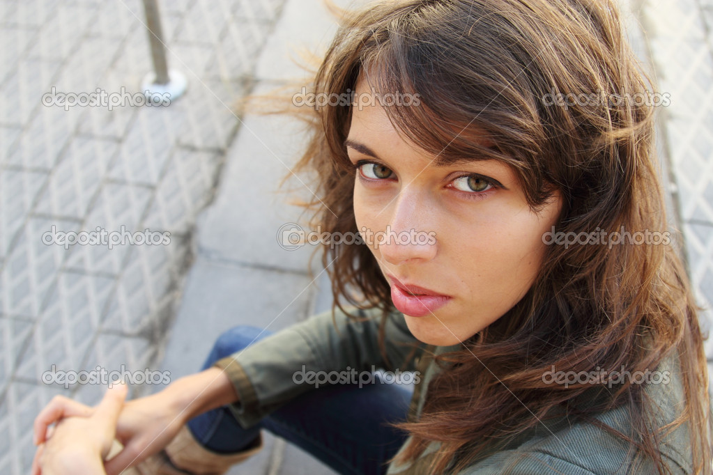 Portrait of 25yearsold girl outdoors Stock Photo by ©Dubova 14918059
