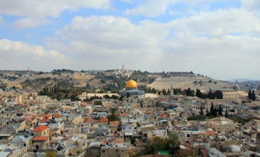 eski Kudüs şehri. Temple mount: dome rock, Rus c