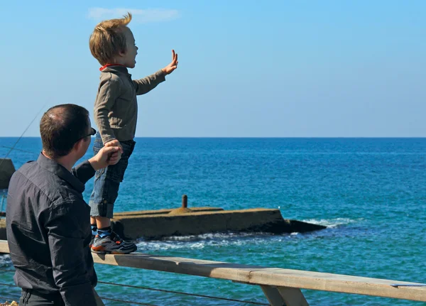 Baba ve oğul birlikte boş vakit geçirmek — Stok fotoğraf