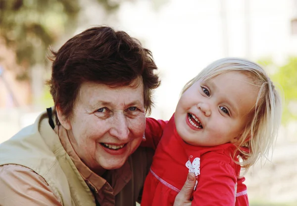 Grandmother and granddaughter — Stock Photo, Image