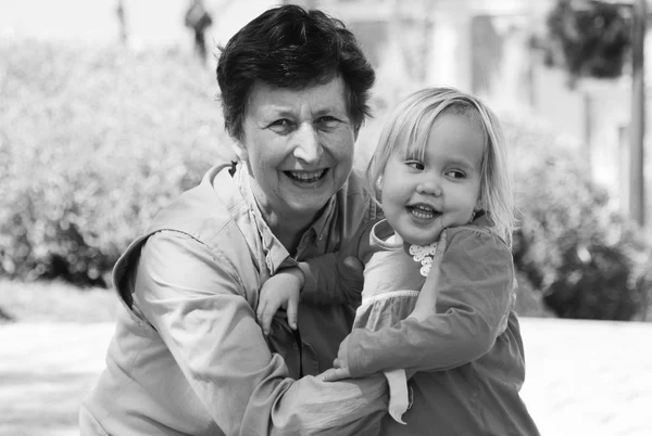 Grandmother and granddaughter — Stock Photo, Image