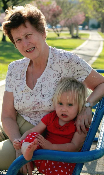 Grandmother and granddaughter — Stock Photo, Image