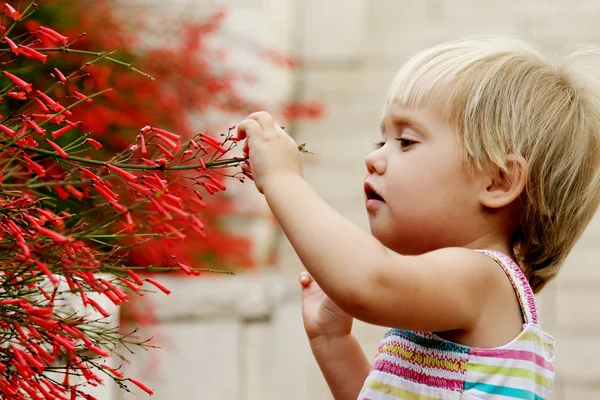 Ritratto di bella bambina all'aperto — Foto Stock