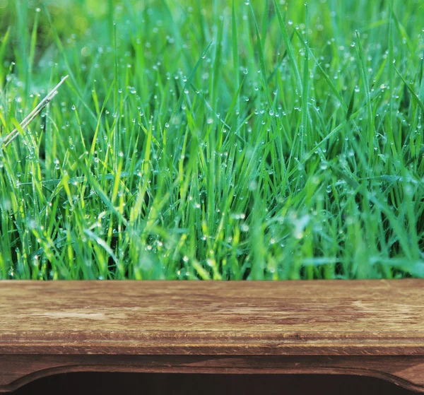 自然テクスチャ背景とビンテージの木製のテーブル — ストック写真