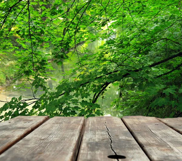 Vintage tavolo in legno con sfondo naturale strutturato — Foto Stock