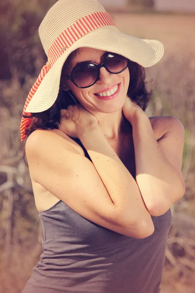 Portrait of beautiful 35 years old woman with glasses — Stock Photo, Image