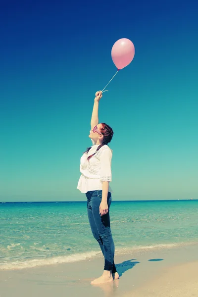 Mulher com balões — Fotografia de Stock
