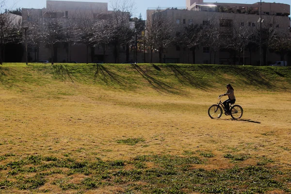 여자 빈티지 bycicle — 스톡 사진