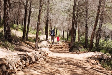 Baba ile çocuk hiking