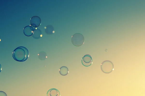 Soap bubbles floating in the air — Stock Photo, Image