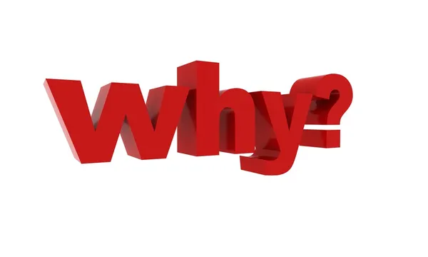 Why? red text — Stock Photo, Image