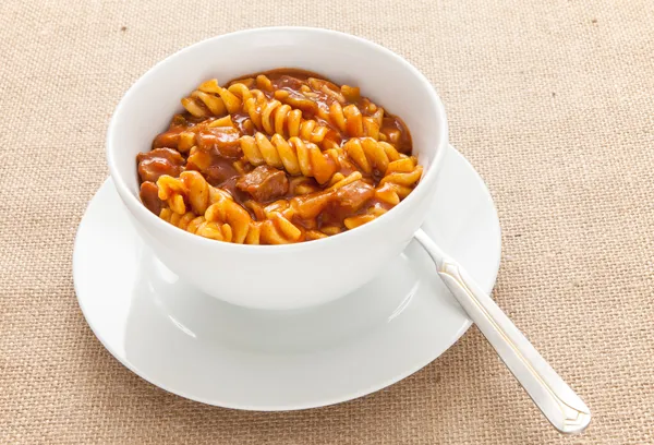 Thick soup with pasta and tomatoes — Stock Photo, Image