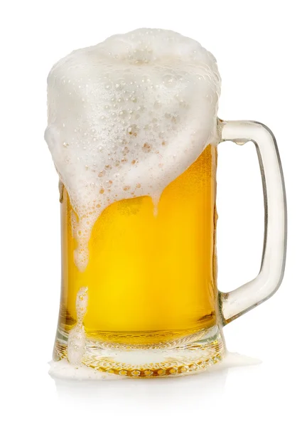 Tazza di birra con schiuma — Foto Stock