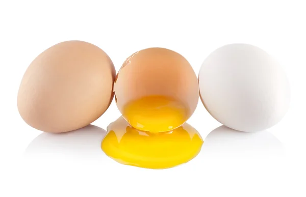 Eggs and yellow yolk — Stock Photo, Image