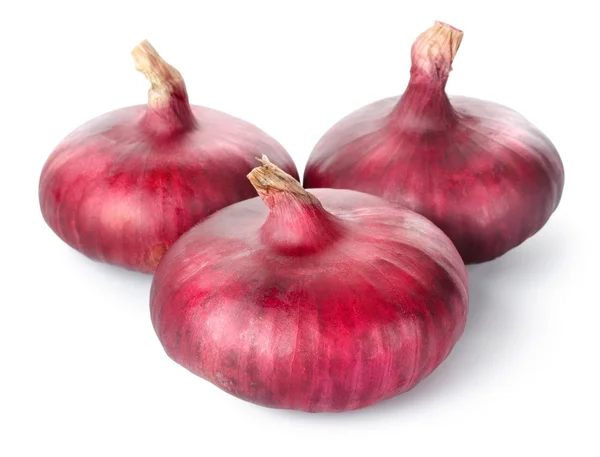 Three red onions — Stock Photo, Image