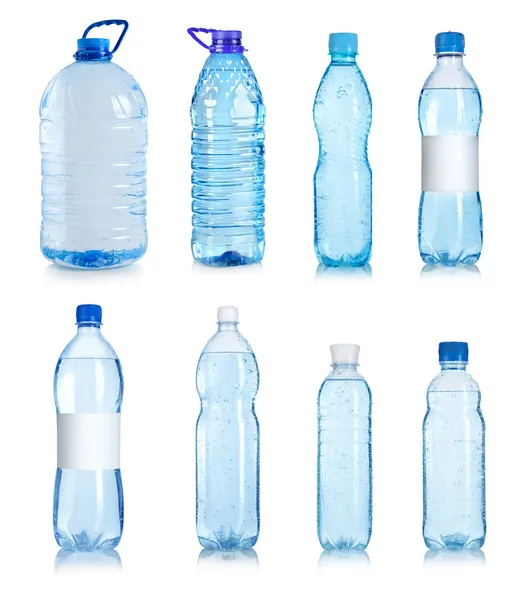 Collage av vattenflaskor — Stock fotografie