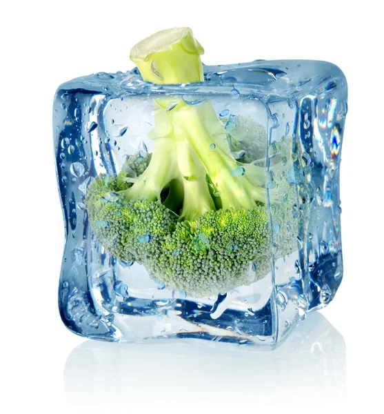 Broccoli in ice — Stock Photo, Image