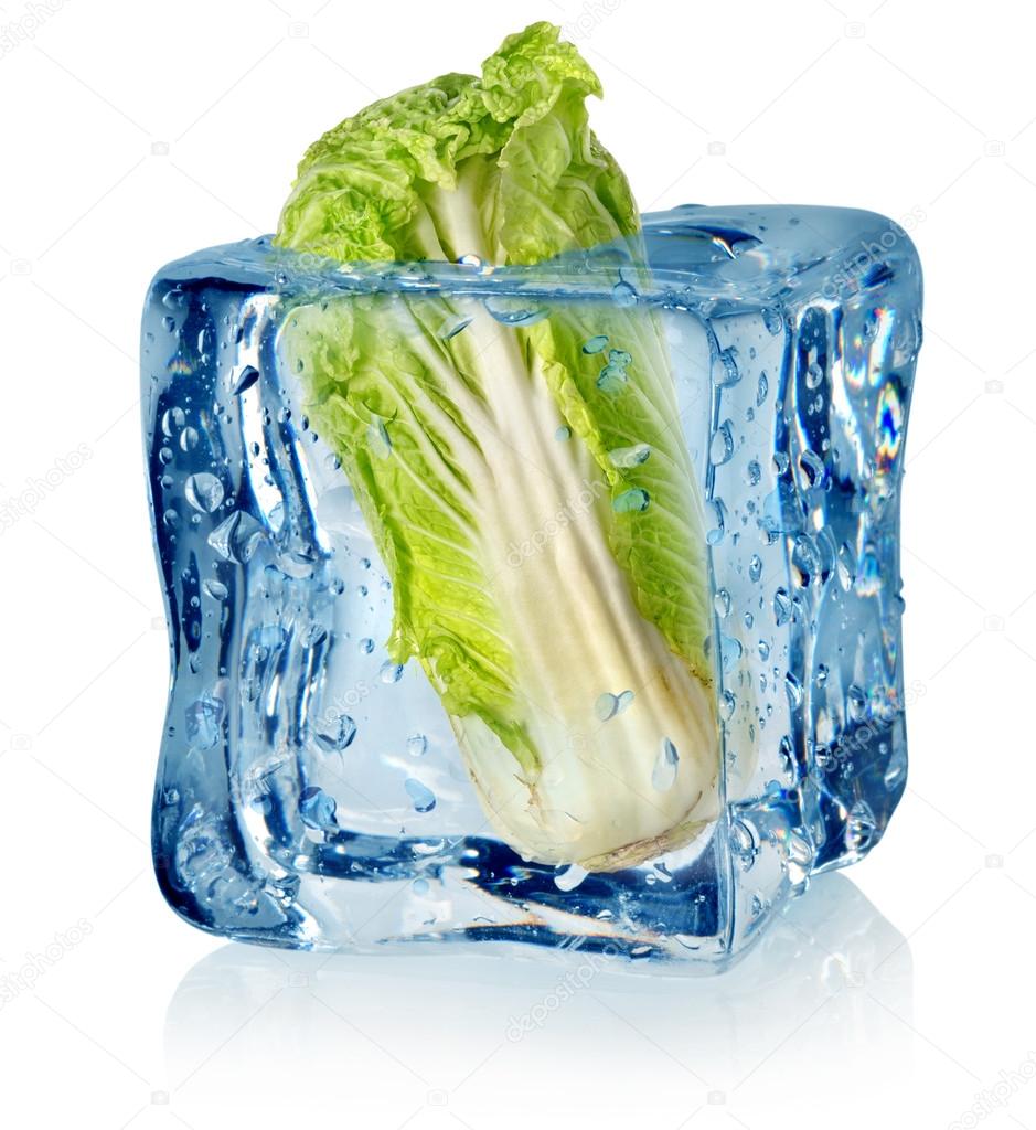 Ice cube and chinese cabbage